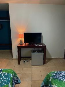 Televízia a/alebo spoločenská miestnosť v ubytovaní Uverito Sand Dollar B&B