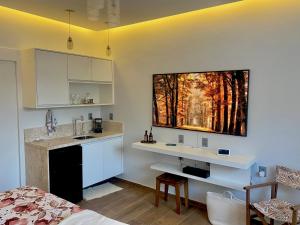 Η κουζίνα ή μικρή κουζίνα στο Apartamento Copacabana com vista Cristo Redentor