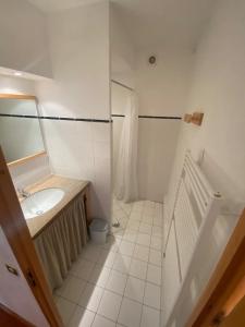 ein Bad mit einem Waschbecken und einem WC in der Unterkunft Chez Izaline au Chalet de segure in Ristolas