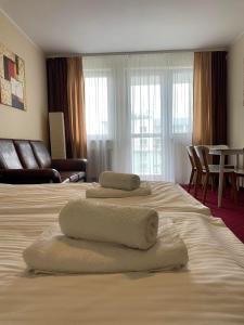 Posteľ alebo postele v izbe v ubytovaní Apartament prywatny w Hotelu Diva SPA