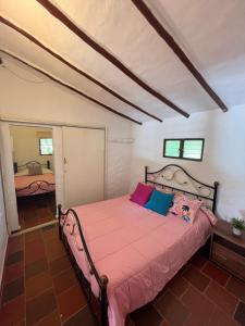 Tempat tidur dalam kamar di Finca la Esperanza - Cabaña Villa Coqui