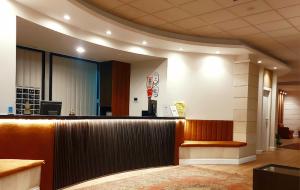 un vestíbulo con un bar en un edificio en Hotel Meranda, en Camigliatello Silano