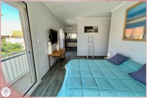 Posteľ alebo postele v izbe v ubytovaní Les Mouettes, Bel appartement à 50m des plages de Valras-Plage