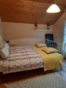 1 dormitorio con 1 cama en una habitación en Casa Maia Dambovicioara en Dîmbovicioara