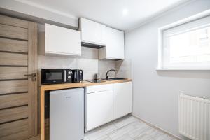 Kuchyňa alebo kuchynka v ubytovaní Apartamenty Jelitkowska 13,Gdańsk Jelitkowo, 100m od morza