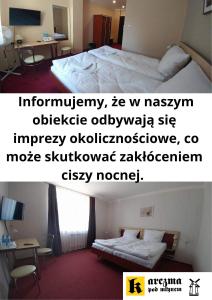 una foto de una habitación de hotel con cama en Karczma pod Młynem, en Katowice