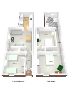 a floor plan of a house at Emerald Terrace by YourStays in Stoke on Trent
