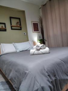 1 dormitorio con 1 cama grande y toallas. en Elegante room en Serres