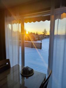 une paire de chaussures assise sur une table devant une fenêtre dans l'établissement Kivika, à Lahe