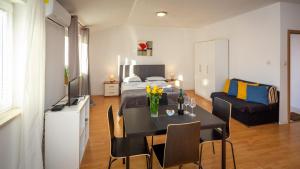 Μια τηλεόραση ή/και κέντρο ψυχαγωγίας στο Apartments Luka free bikes