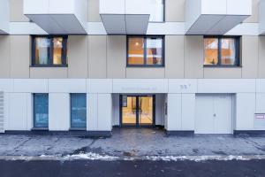 an empty building with doors and windows at Zoder Apartments in Vienna