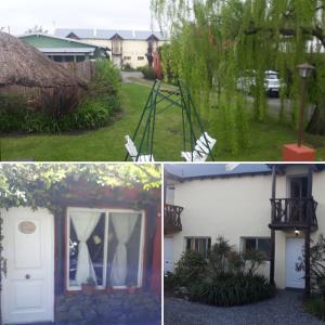 two pictures of a house and a house with a yard at Departamentos Serranos en Tandil in Tandil