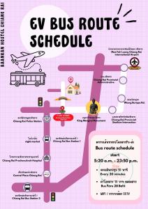 a diagram of a bus route schedule with a bus vehicle at บ้านกาญจน์ เชียงราย Baan Kan Chiang Rai in Chiang Rai