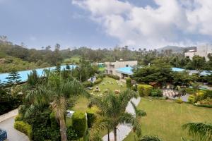 an aerial view of a resort with a park at Hummingbird Resort in Mount Ābu