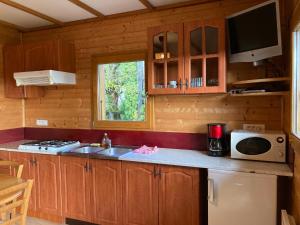 Camping-Chalets La Favière的厨房或小厨房