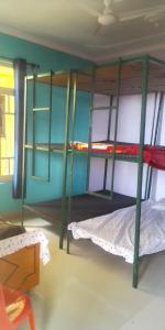 a room with two bunk beds in a room at Himalayan Beautiful Mountain View Hostel in Dharamshala