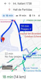 a screenshot of a map of the subway at hospedaje aeropuerto Ezeiza Mascotas tranfer gratis al aeropuerto de Ezeiza a 20 minutos in Ezeiza