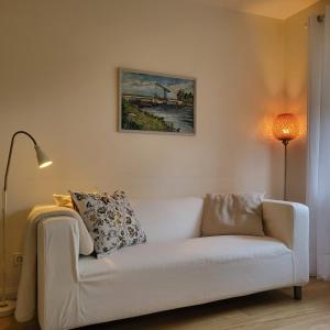 Postel nebo postele na pokoji v ubytování Ferienwohnung Worpswede-in-Sicht + 10 fotografií