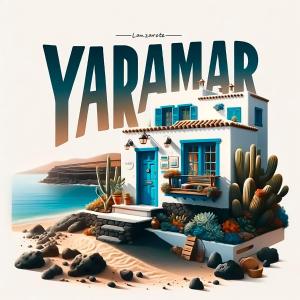 een tijdschrift cover met een huis op het strand bij Yaramar in Orzola