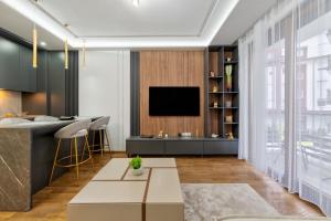 TV a/nebo společenská místnost v ubytování Mans lux 8 Apartman