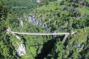 un puente en medio de una montaña en Chambres Mendiondo Gaü Eztia, 