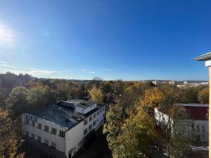 an aerial view of a building in a city at FeelHome Apartment with kitchen in Krakow