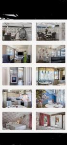 a collage of different pictures of a living room at Harmonie, an der Nordküste in Nordenham