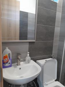 a bathroom with a white sink and a toilet at POLAR HOMES in Nairobi +7 photos