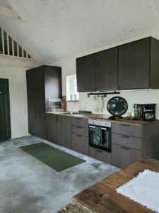 Kuchyň nebo kuchyňský kout v ubytování Hus i mysig by nära havet
