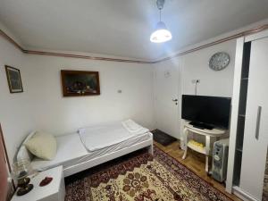 a living room with a couch and a flat screen tv at Apartment Milinković 2 in Kovanluk