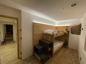 a small room with a bunk bed in it at Appart-Chalet con vista sulla Litegosa in Panchia