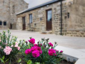 a bunch of pink flowers in front of a building at 1 Bed in Nidderdale HH071 