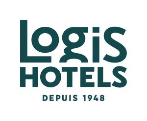 a logo for the hotel des horizons at Logis Hotels - Château Saint Marcel in Boé