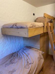 2 literas en una habitación con 1 cama en Grazioso appartamento a Madonna di Campiglio, en Madonna di Campiglio