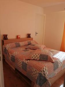 1 Schlafzimmer mit 2 Betten in einem Zimmer in der Unterkunft Bel appartement au bord de l'Allier classé 4* in Vichy