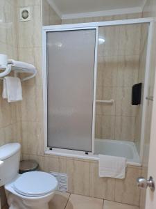 Koupelna v ubytování Hotel Solaris