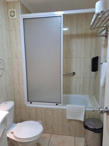 Koupelna v ubytování Hotel Solaris