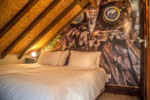 Uma cama ou camas num quarto em Casa com Historia