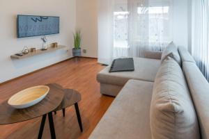 Posezení v ubytování Ferienhaus Heimatdock