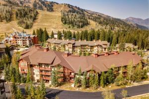 an aerial view of a resort in the mountains at Powderhorn Lodge 210: Blazing Star Suite in Solitude