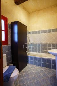a bathroom with a toilet and a sink at Amaryllis Holiday Home in Qala