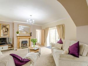 sala de estar con sofá y chimenea en 2 bed property in Hamsterley 80005 en High Etherley