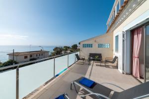 a balcony with a view of the ocean at Bellavista 2 sea views in Alcudia