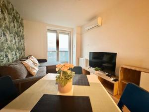 A television and/or entertainment centre at Lovely Young Panorama Apartment 02 #Danube #freeparking