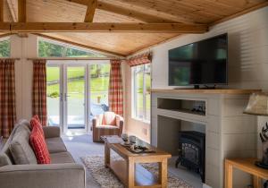 Khu vực ghế ngồi tại Llyn Dinas Lodge