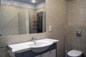 ein Bad mit einem Waschbecken und einem WC in der Unterkunft Real appartment in Vilnius