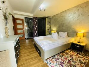 Postel nebo postele na pokoji v ubytování RentForComfort Charming Flat in Bistrita