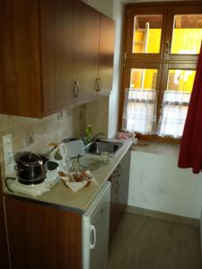 a kitchen with a sink and a counter top at Villa Luef in Mönichkirchen