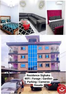 een collage van foto's van een appartement bij Residence Sighaka - Luxus VIP Apartment - WiFi, Gardien, Parking in Douala