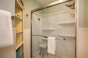 a shower with a glass door in a bathroom at New Listing! - Pool and Ocean View - Harbor Island Beachhouse in Harbor Island +28 photos